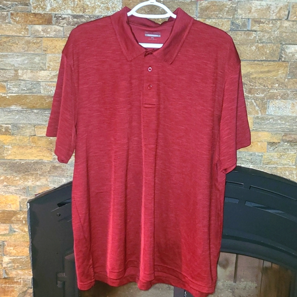 Men's burgundy or maroon XL collared short sleeved polo
